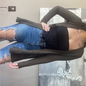 Medium green knit cardigan